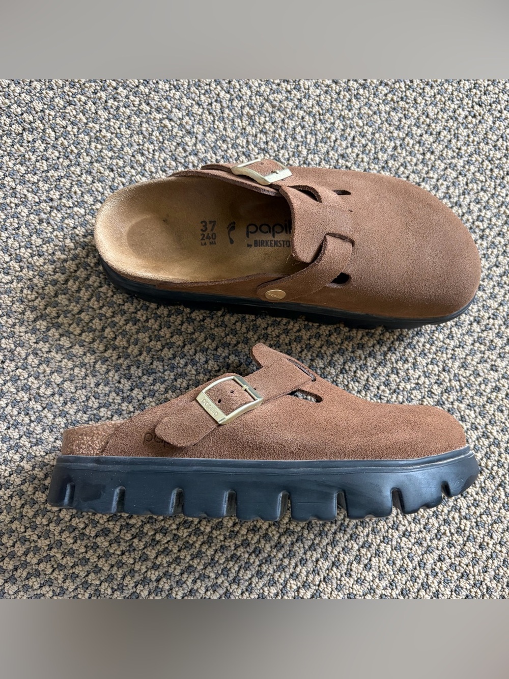 Papillo Birkenstock Boston Chunky EU 37 US 6-6.5 Like New! - Picture 5 of 6